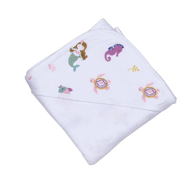 Maison Chic Pink Sea Life Infant Hooded Towel www.sassybarn